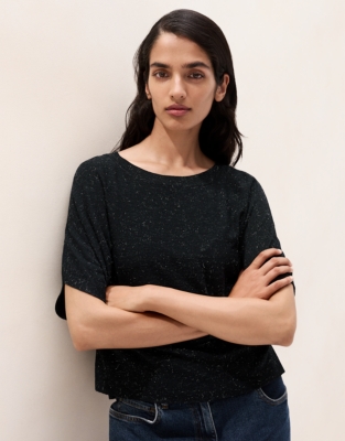 Sparkle Knitted T-Shirt with Recycled Cotton