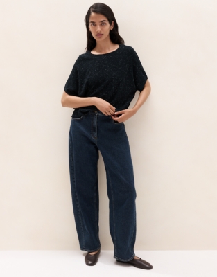 Sparkle Knitted T-Shirt with Recycled Cotton