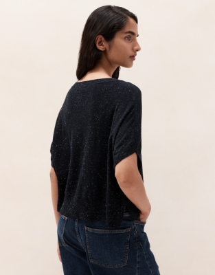 Sparkle Knitted T-Shirt with Recycled Cotton