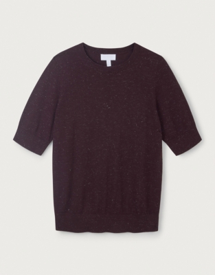 Sparkle Knitted Tee with Recycled Cotton - Blackberry