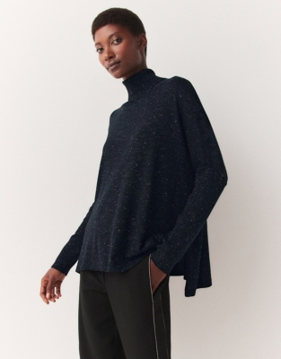 Black sparkle roll neck sale