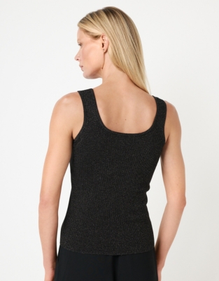 Sparkle Rib Square Neck Vest