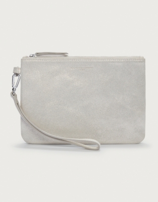 Sparkle Suede Wristlet Clutch Bag