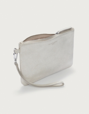 Sparkle Suede Wristlet Clutch Bag