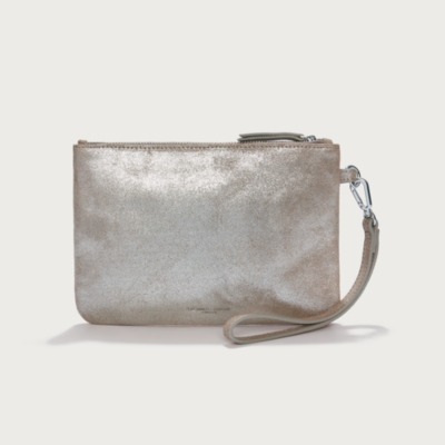 Sparkle Suede Wristlet Clutch Bag