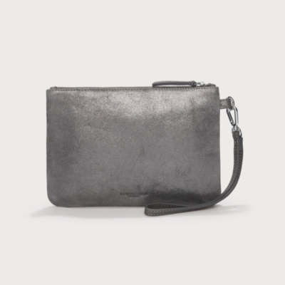 Sparkle Suede Wristlet Clutch Bag