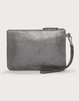 Sparkle Suede Wristlet Clutch Bag