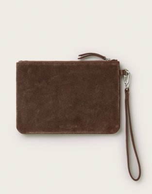 Sparkle Suede Wristlet Clutch Bag