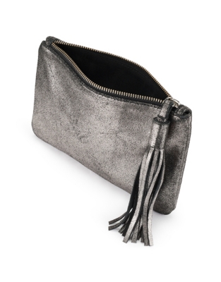 pewter sparkle clutch bag