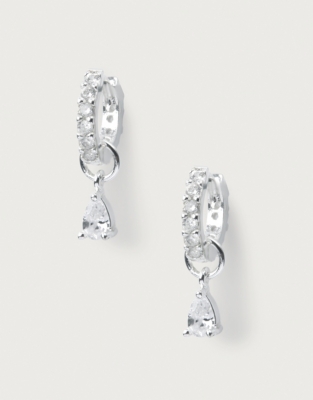 Sparkle Teardrop Huggie Earrings Jewelry The White Company US