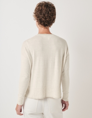 Sparkle Tipped Jumper with Recycled Cotton - Cloud Marl