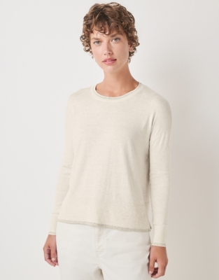 Sparkle Tipped Jumper with Recycled Cotton - Cloud Marl