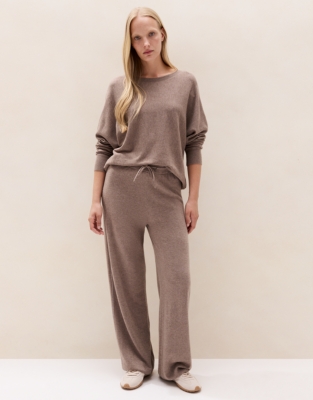 Sparkle-Trim Batwing Jumper with Cashmere