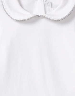 Sparkle Trim Collared Bodysuit Baby Girls' The White Company UK