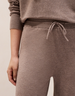 Sparkle-Trim Joggers with Cashmere