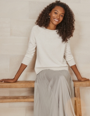 Sparkle Trim Jumper with Recycled Cotton Jumpers Cardigans The White Company