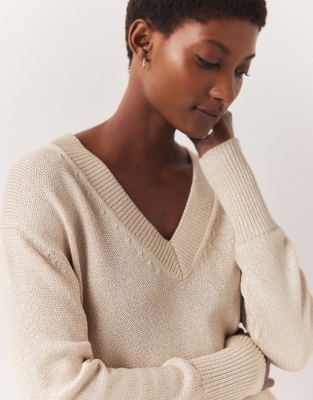 Sparkle V-Neck Jumper with Organic Cotton