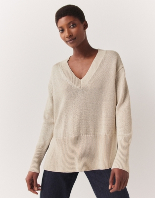 Sparkle V-Neck Jumper with Organic Cotton