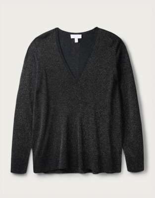 sparkly v neck jumper