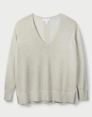 v neck sparkly jumper