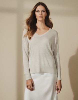 sparkly v neck jumper