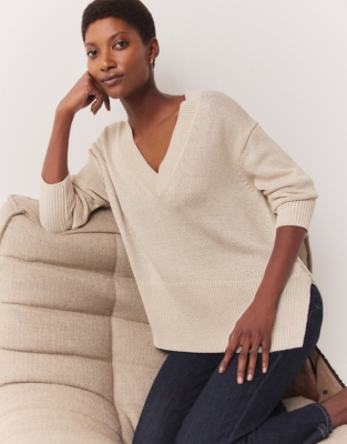 Sparkle V-Neck Sweater with Organic Cotton
