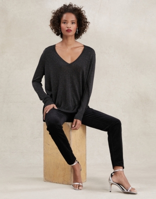 sparkly v neck jumper