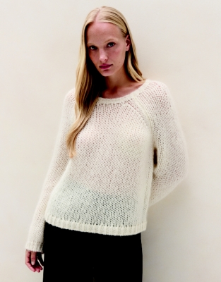 Sparkly Open-Knit Jumper with Mohair