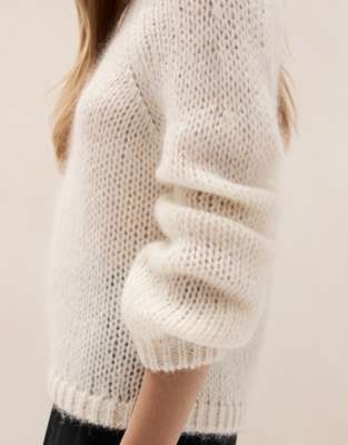 Sparkly Open-Knit Jumper with Mohair