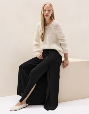 Sparkly Open-Knit Jumper with Mohair
