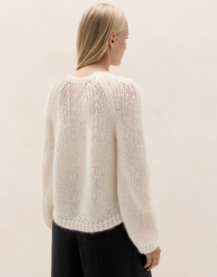 Sparkly Open-Knit Jumper with Mohair