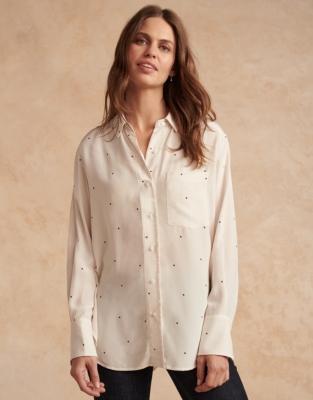 Spot Print Oversized Shirt