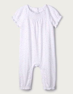 Sprinkles Smocked Sleepsuit | Baby Girls' | The White Company UK