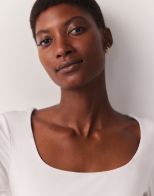 Square Neck Long Sleeve Top Clothing The White Company UK