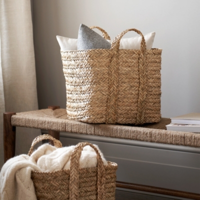 Square Seagrass Storage Baskets Medium Laundry & Storage The