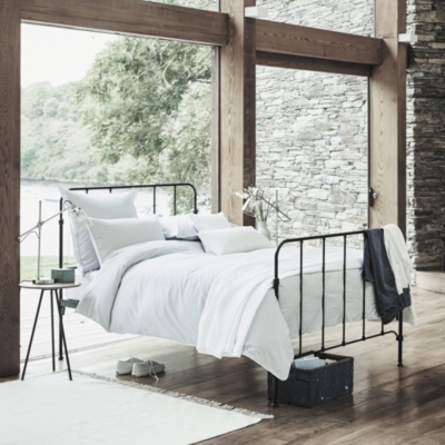 White company metal bed outlet frame