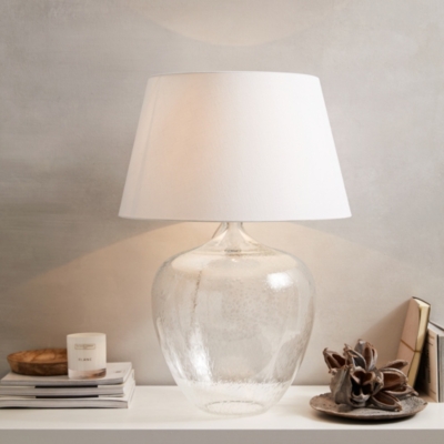 glass base table lamp