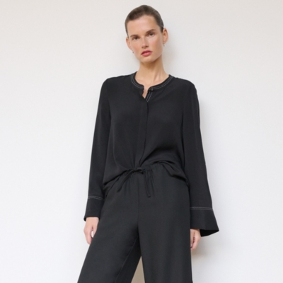 Stab Stitch Detail Shirt