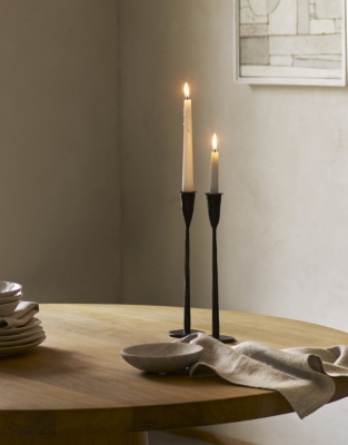 Stanton Forged Black Dinner Candle Holder
