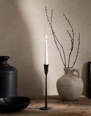Stanton Forged Black Dinner Candle Holder