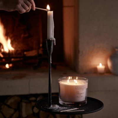Stanton Black Dinner Candle Holder Candle Holders The White Company UK