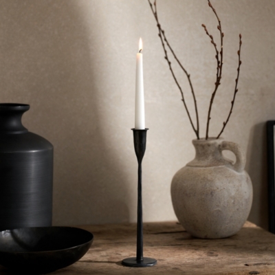 Stanton Forged Black Dinner Candle Holder