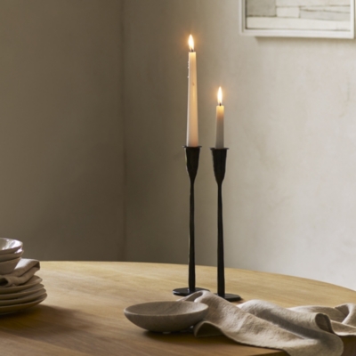 Stanton Black Dinner Candle Holder Candle Holders The White Company UK