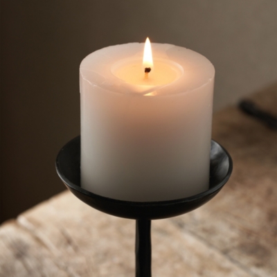 Stanton Black Pillar Candle Holder Candle Holders The White Company US