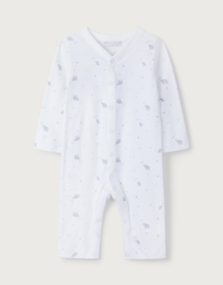 Star-&-Elephant-Print Sleepsuit | Baby Boys' | The White Company UK