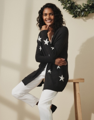 black and white star cardigan