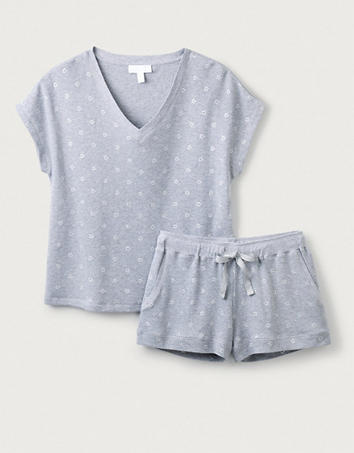 Star-Print Waffle Jersey Short Pyjama Set | Pyjamas | The White Company UK
