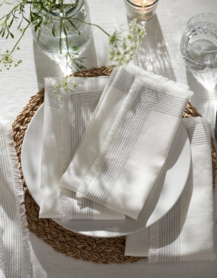 Stitch Border Napkins – Set of 4