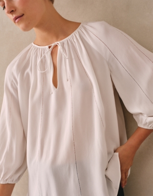 Stitch Detail Boho Blouse