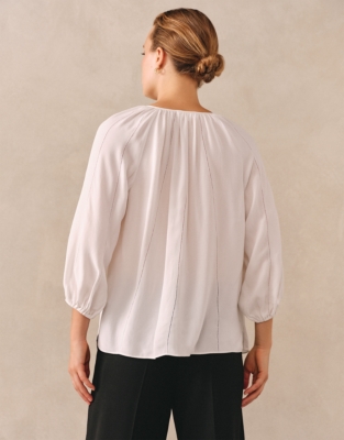 Stitch Detail Boho Blouse